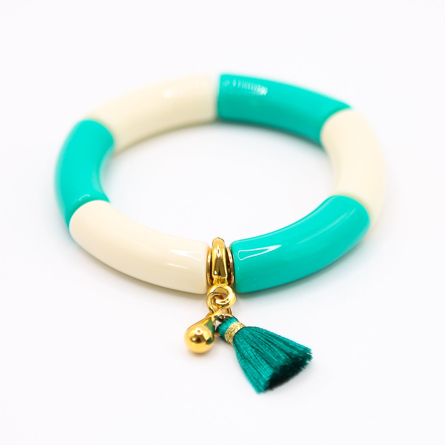 Armreifen Bunt Gr. S/M "mint/weiss"