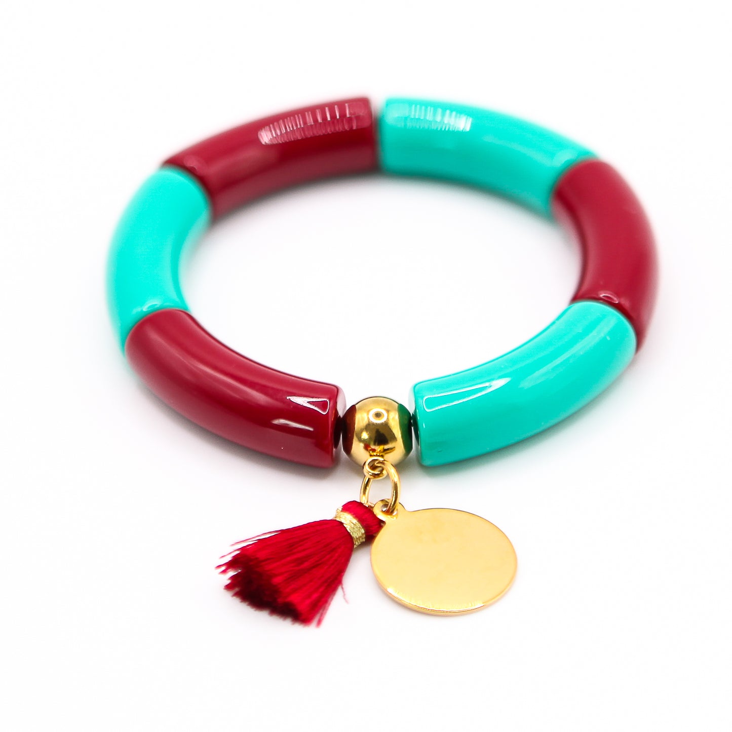 Armreifen Bunt Gr. S/M "bordeaux/mint"