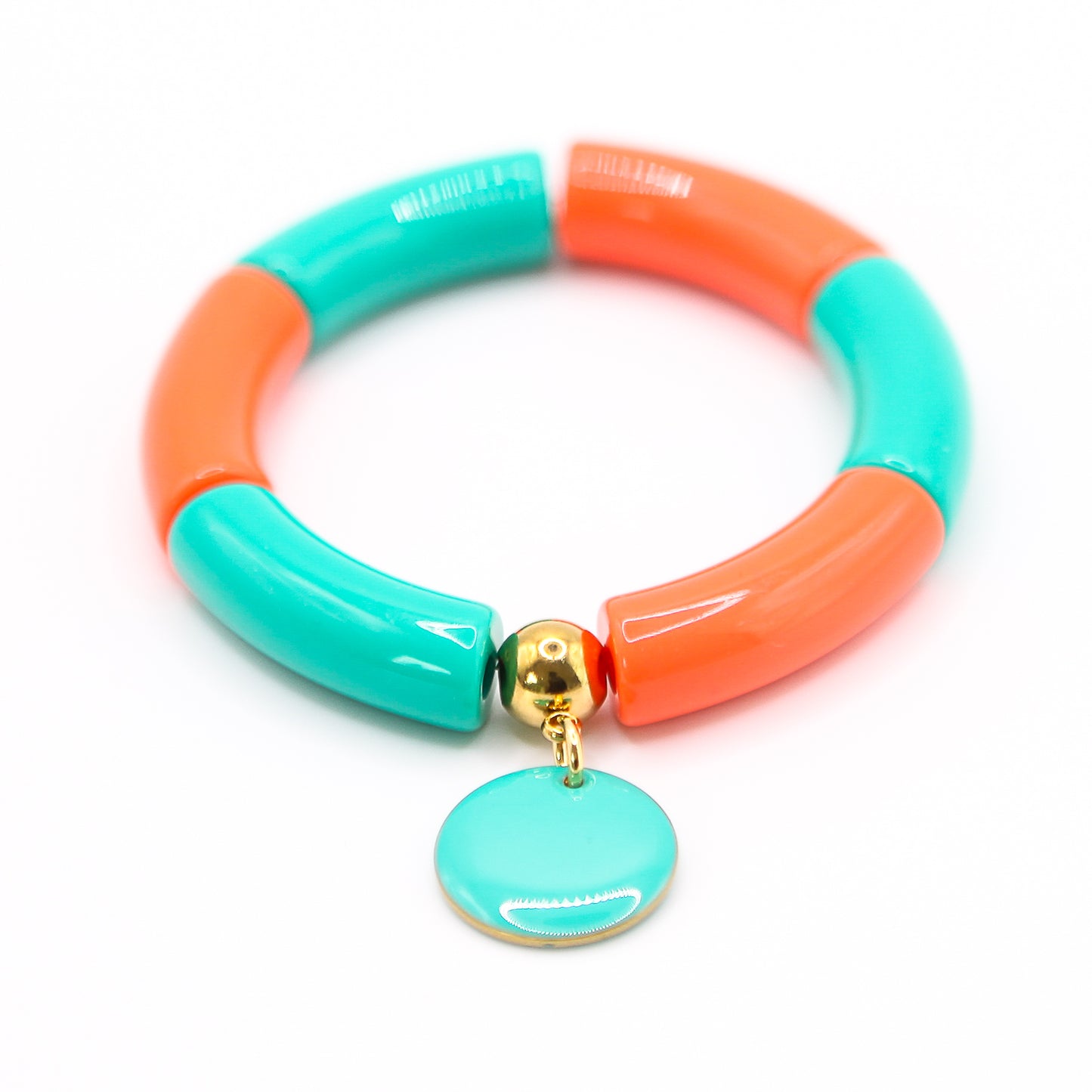 Armreifen Bunt Gr. S/M "mint/coral"