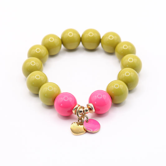 Armband Gr. S/M "Pinky im Olivenglas"