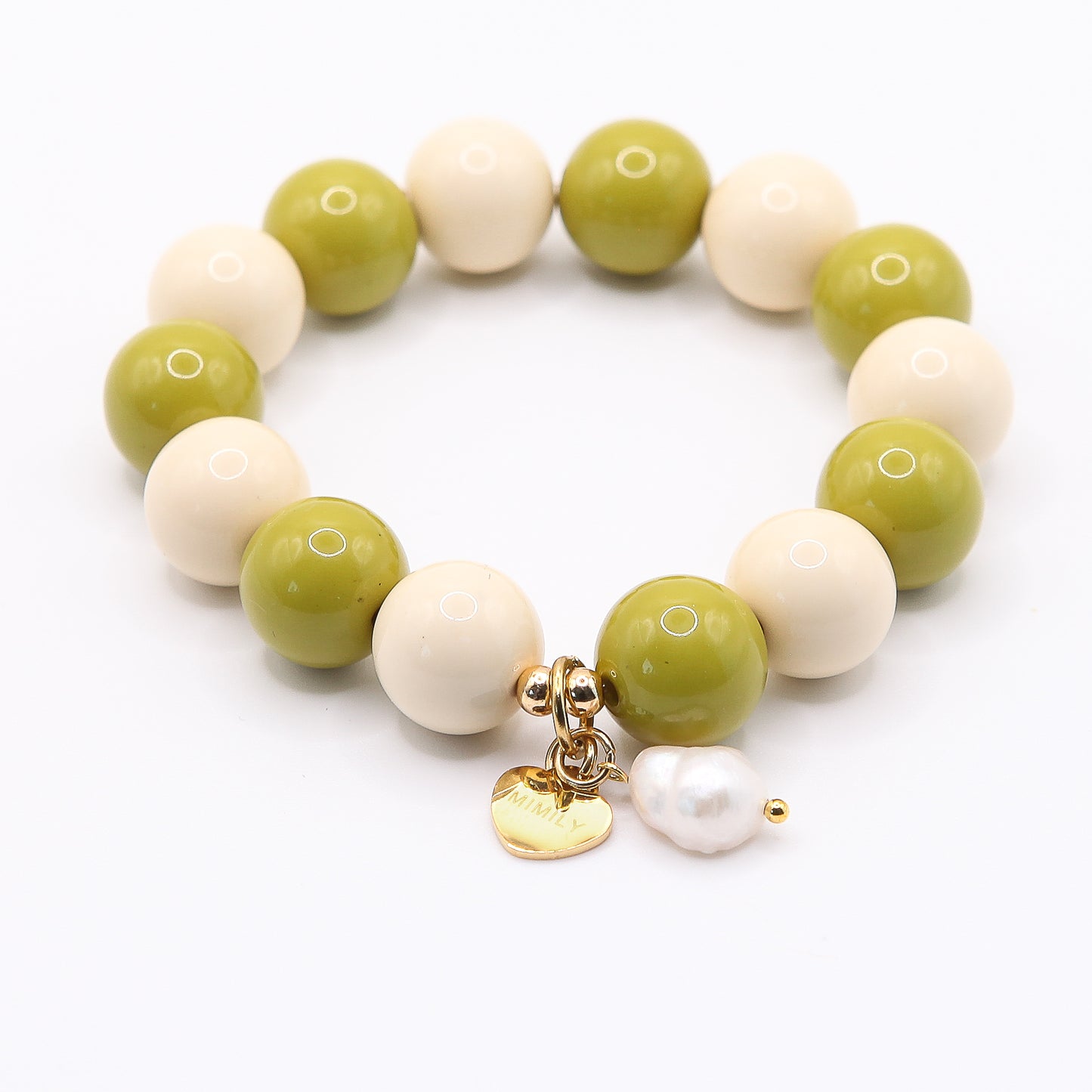 Armband Gr. S/M "Olivenperle"