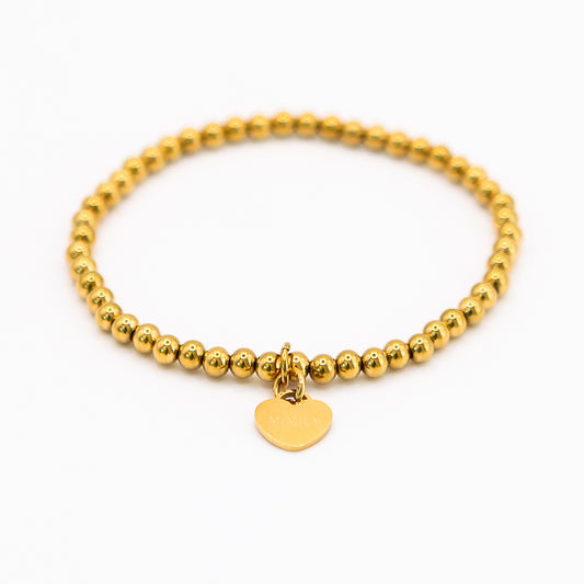 Armband "MIMILY Golden Heart 4 mm"