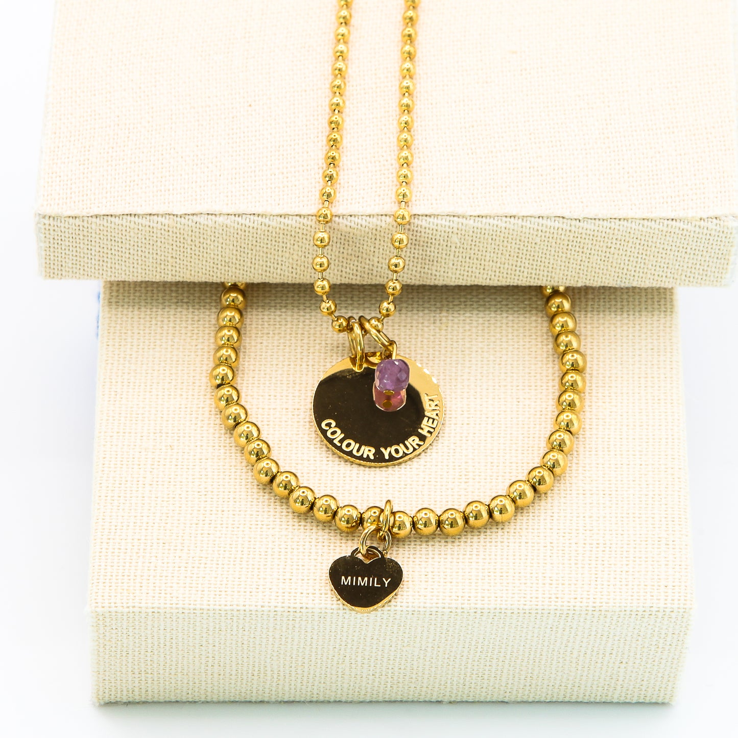 Armband "MIMILY Golden Heart 4 mm"