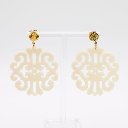 Ohrringe "Fun & Light" Leinenweiss