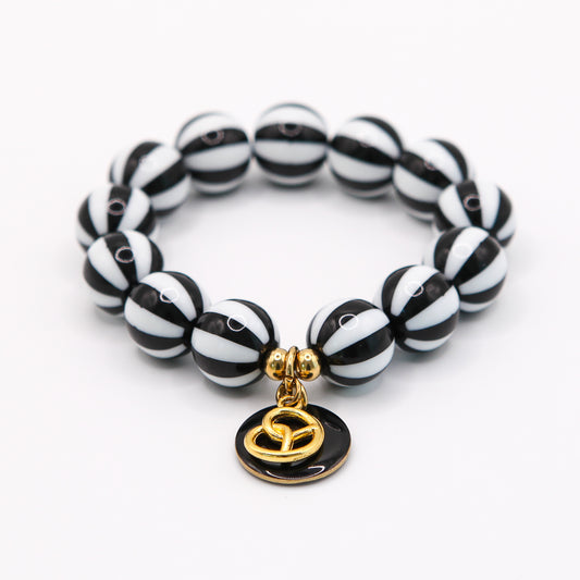 Armband Gr. M/L "Stripes Blk Brezel"
