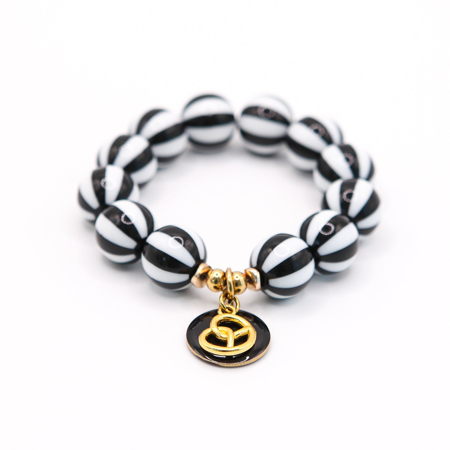 Armband Gr. S/M "Stripes Blk Brezel"