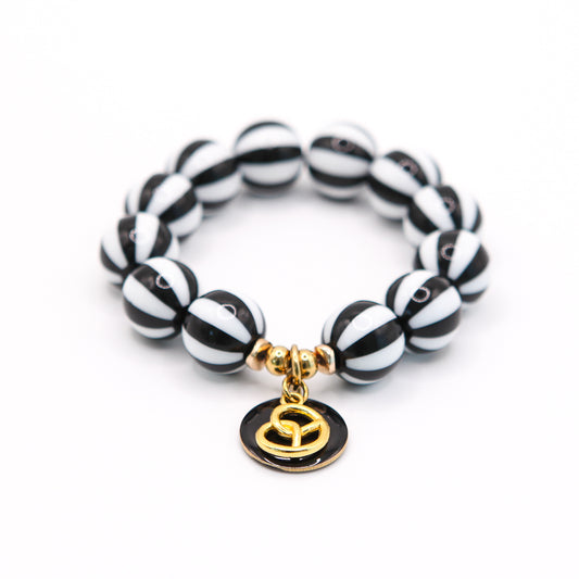 Armband Gr. S/M "Stripes Blk Brezel"