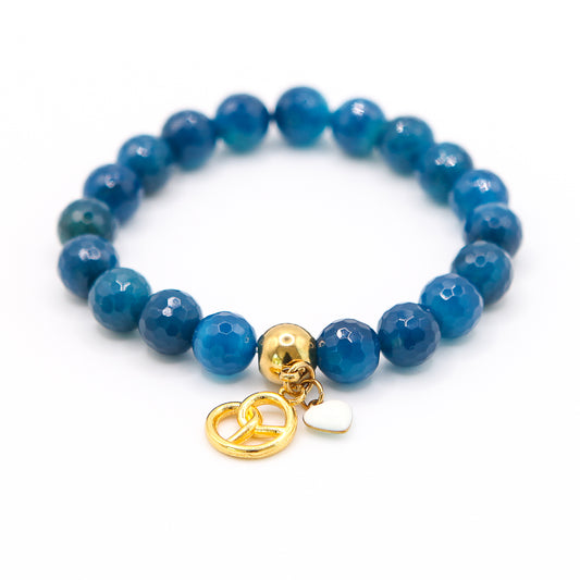 Edelstein "Jade petrol facettiert" Grösse SMALL