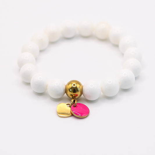 Edelstein "Achat weiss" Grösse SMALL (pink)