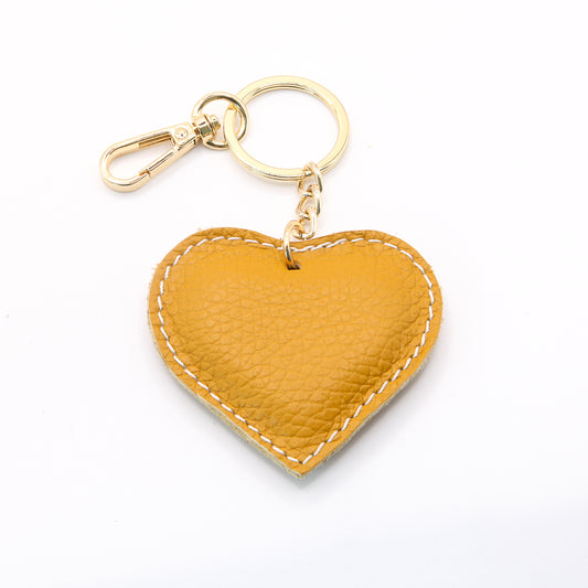Herz Keyring / Bag Charm (senfgelb)