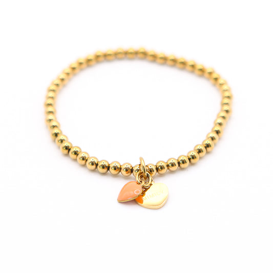Armband "MIMILY" Herzl apricot