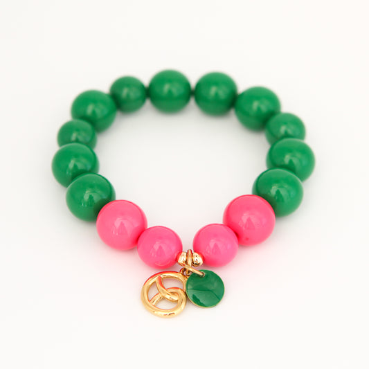 Armband Gr. S/M "Brezel mit Grün"