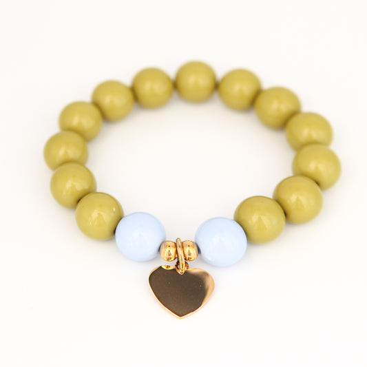 Armband Gr. S/M "Olive Sky Heart"