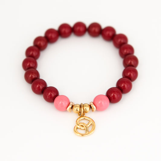 Armband Gr. M/L "little joy - bordeaux brezel"