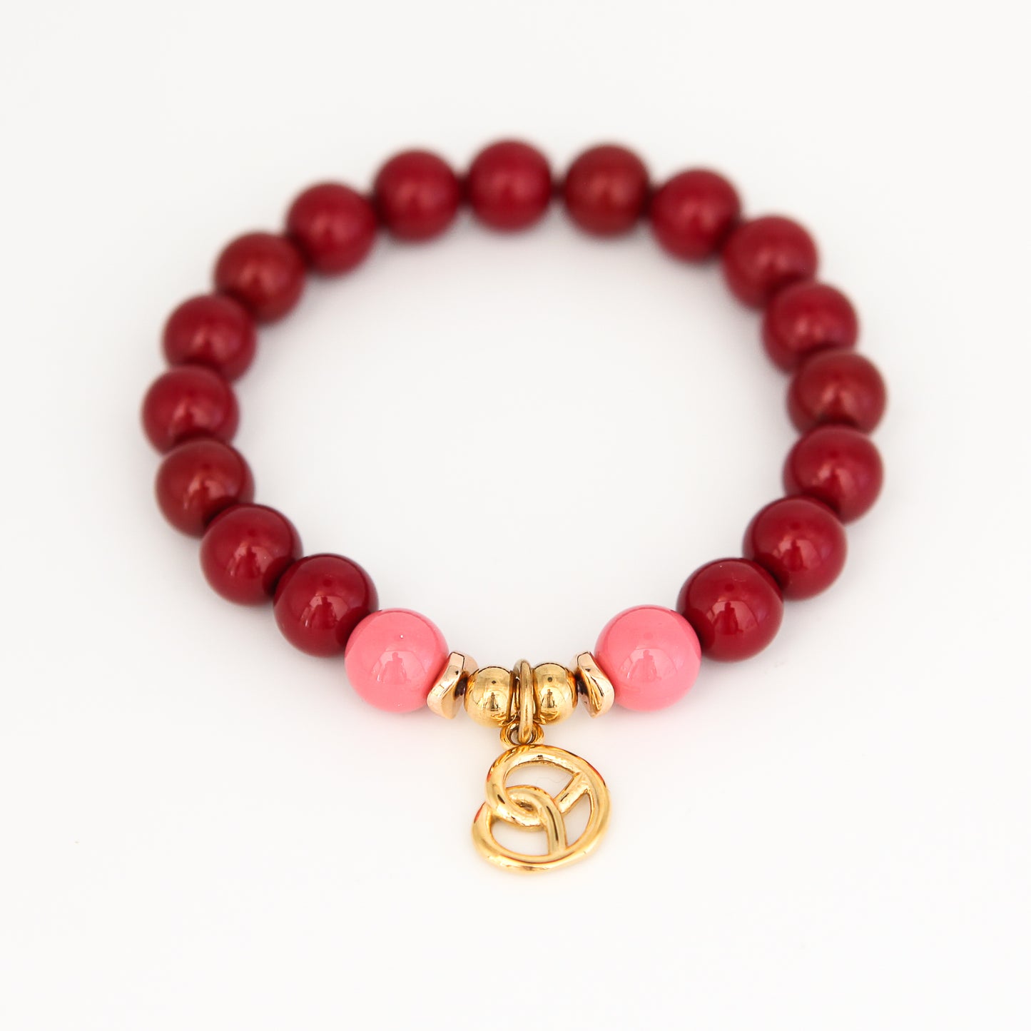 Armband Gr. S/M "little joy - bordeaux brezel"