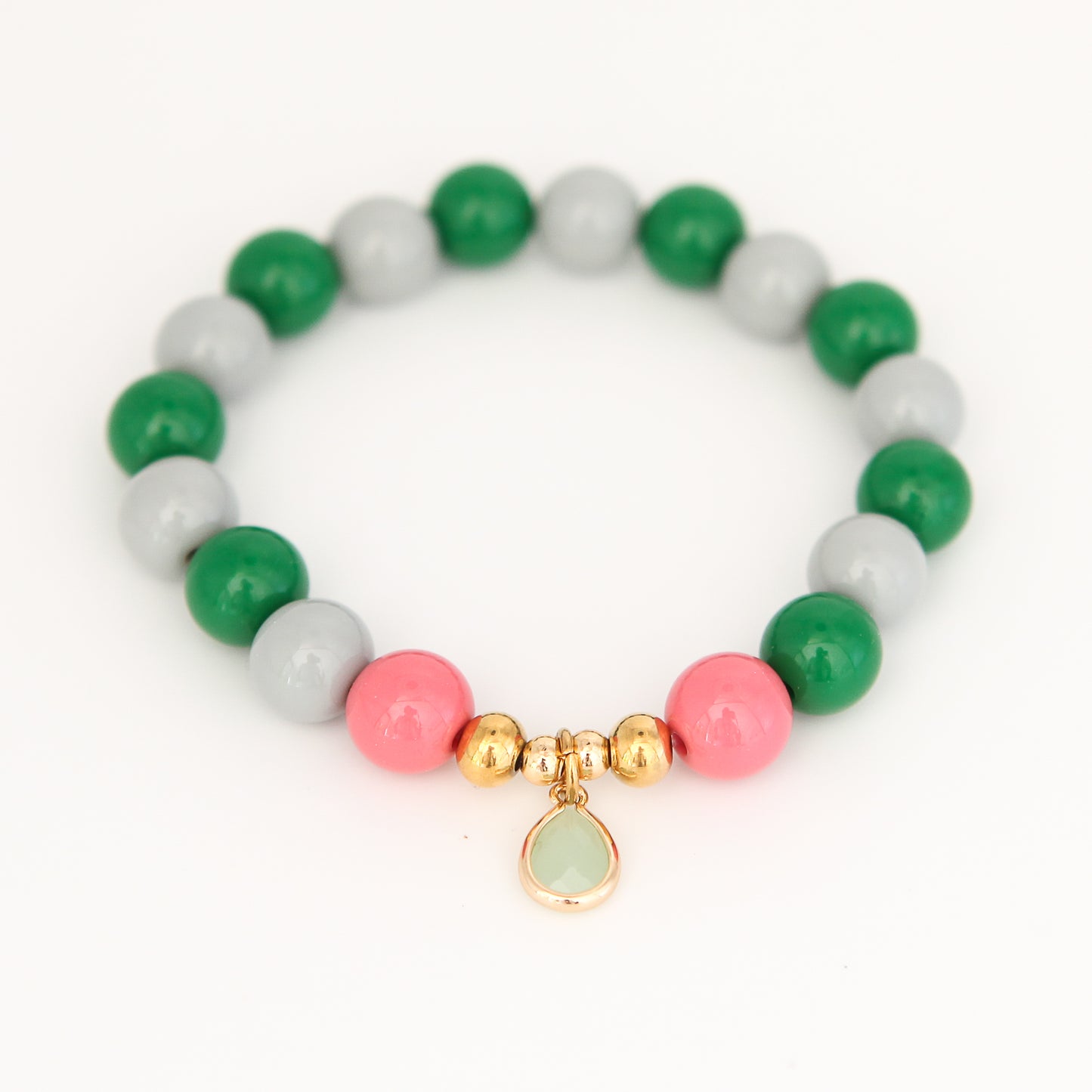 Armband Gr. S/M "little joy - grey/green/rose"