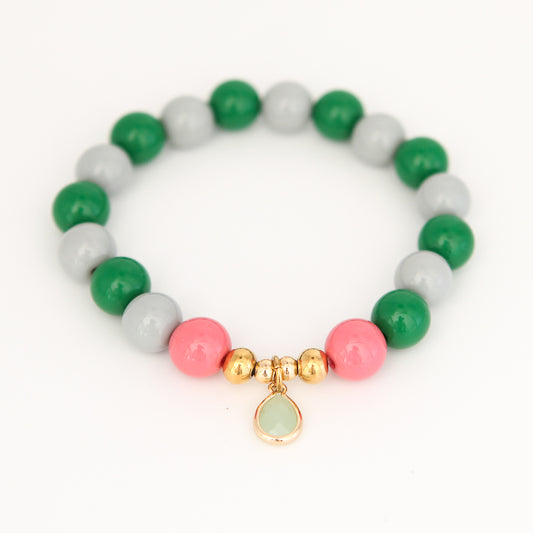 Armband Gr. S/M "little joy - grey/green/rose"