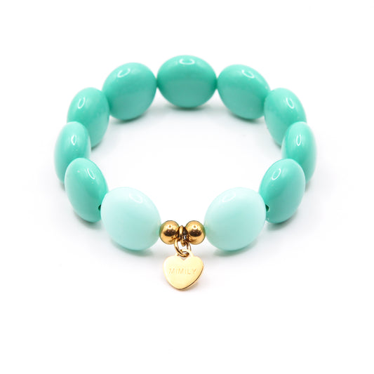 Armband Schokolinsen "türkis/hellblau"