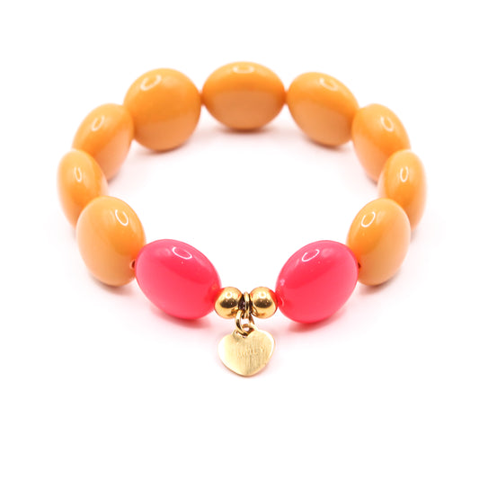Armband Schokolinsen "orange/coral 1"