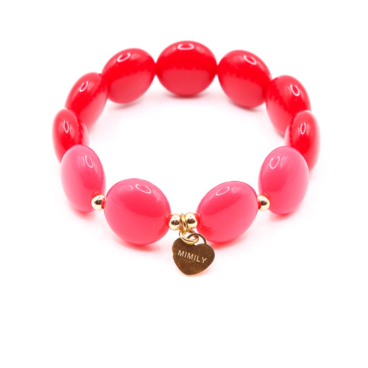 Armband Schokolinsen "rot/pink"