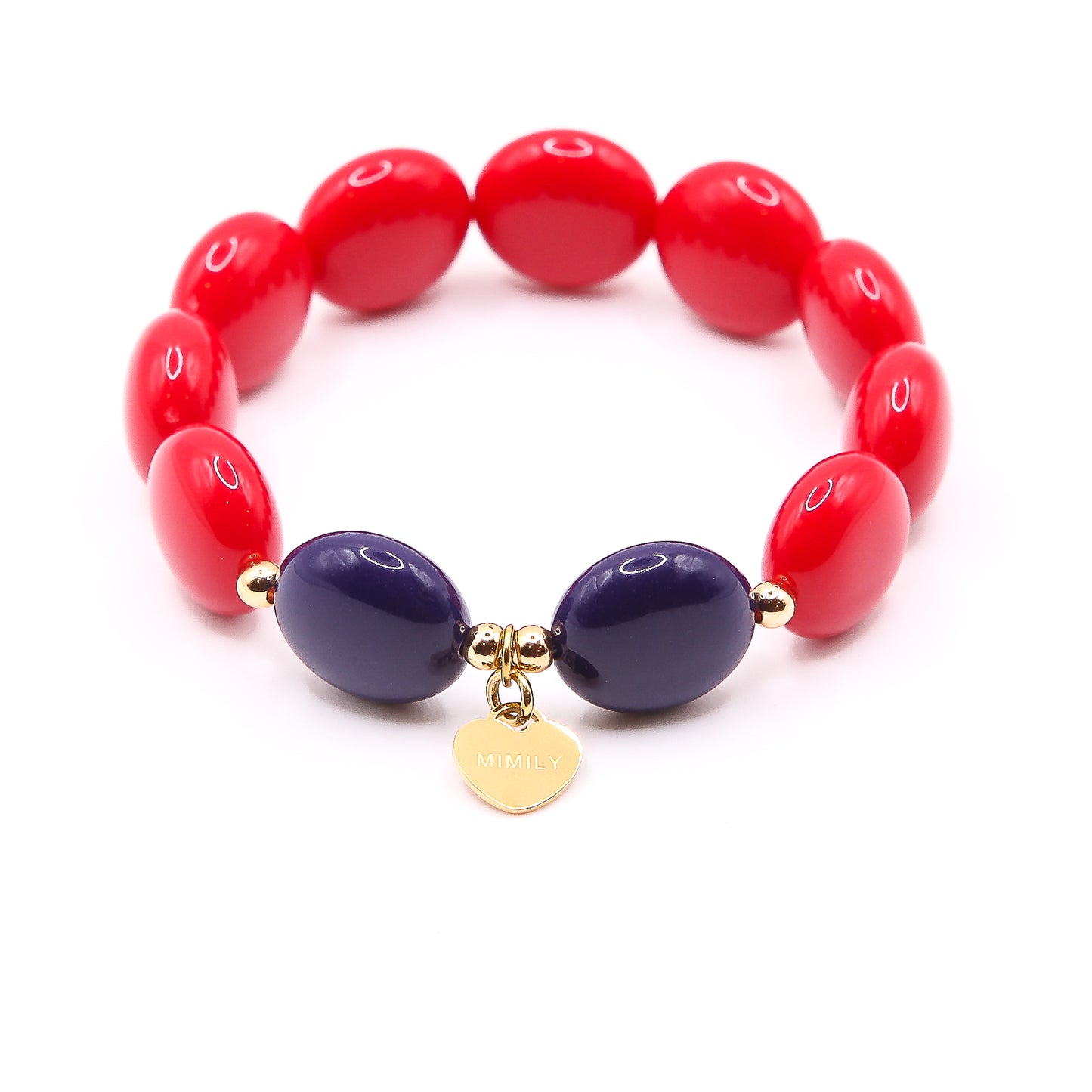 Armband Schokolinsen "rot/blau"