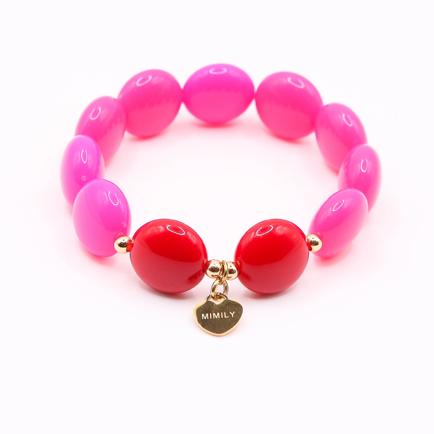 Armband Schokolinsen "pink/rot"