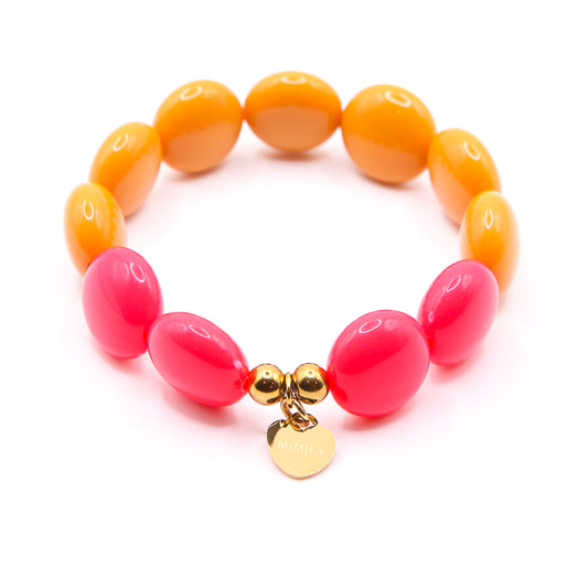 Armband Schokolinsen "orange/coral 2"