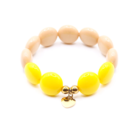 Armband Schokolinsen "beige/gelb"