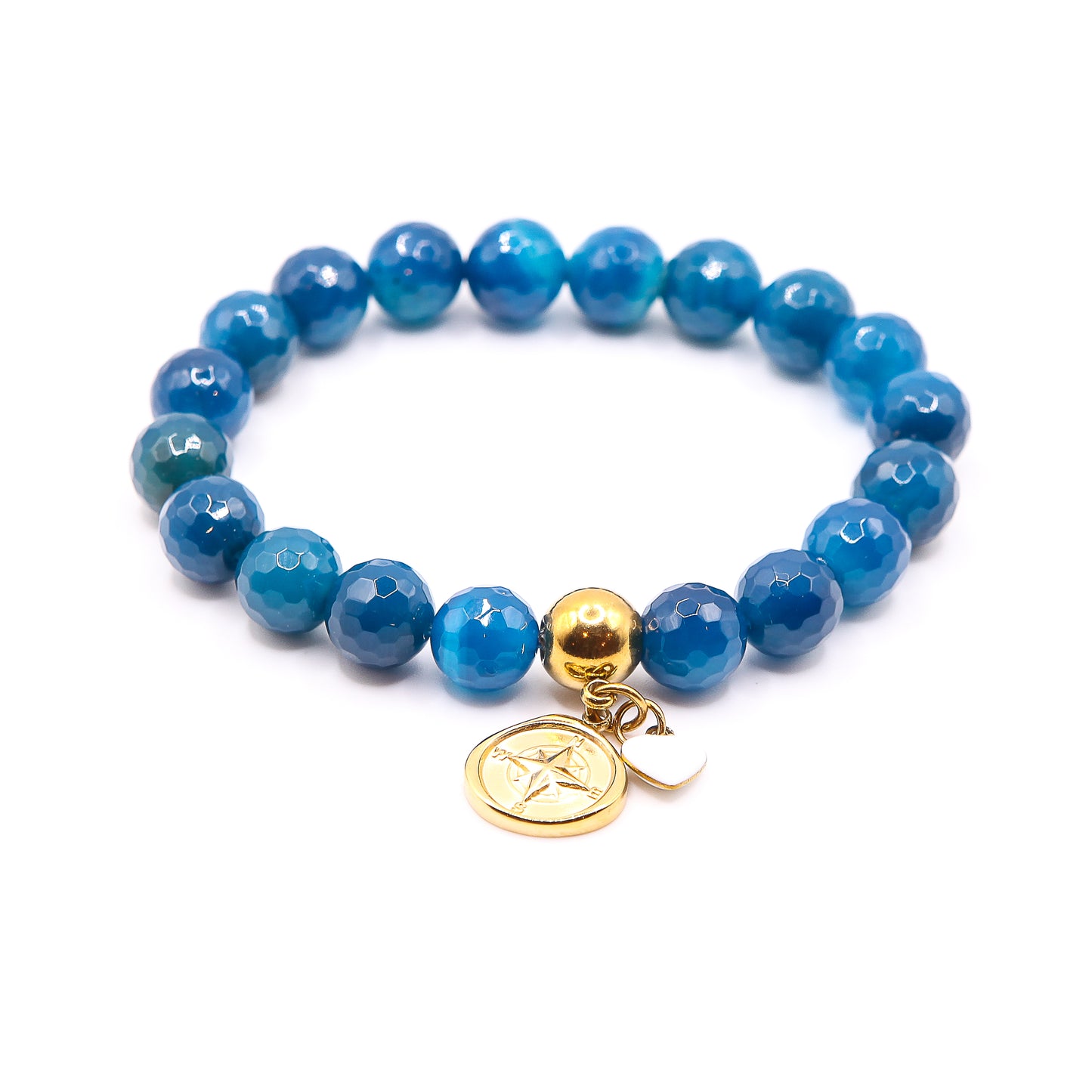 Edelstein "Jade petrol facettiert"