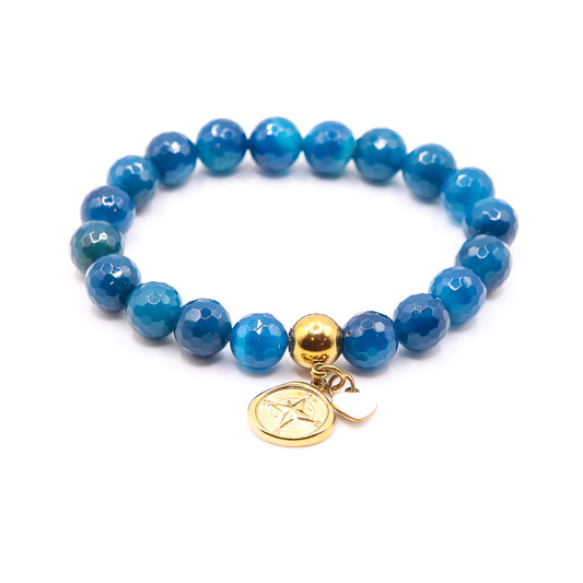 Edelstein "Jade petrol facettiert"