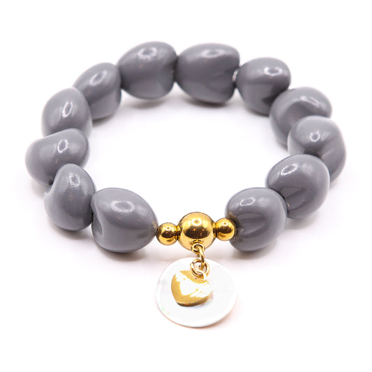 Armband "Palmenkerne" hellgrau