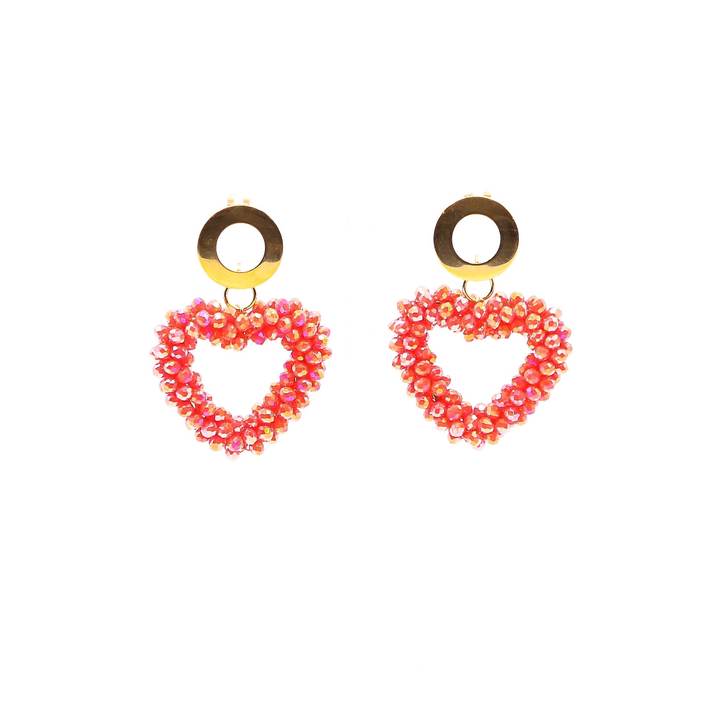 Ohrringe "Funkelherz" Coral