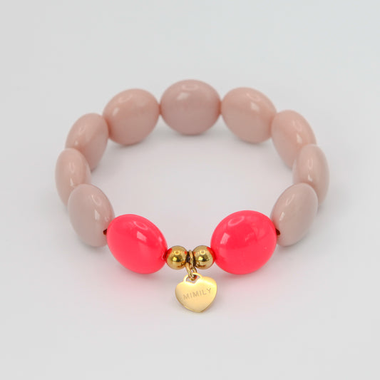 Armband Schokolinsen "nude/coral"