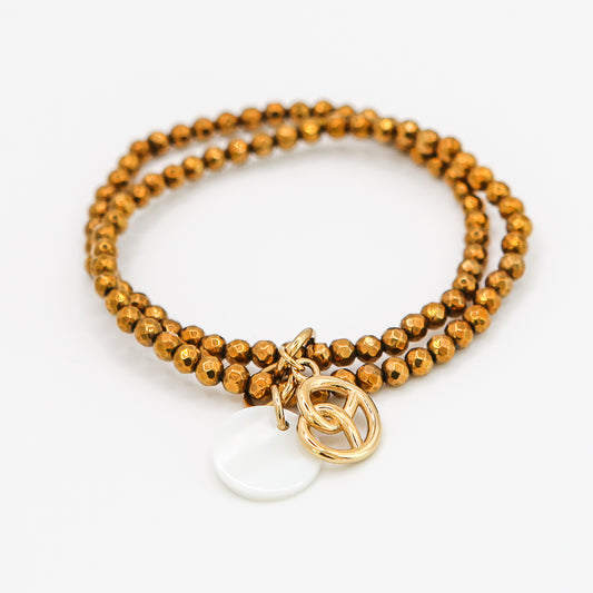 Armband Hämatit "Glam Girl" Brezel